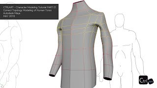 Autodesk Maya 2018 Character Modeling Tutorial  Part 01  Human Torso [upl. by Esiralc]