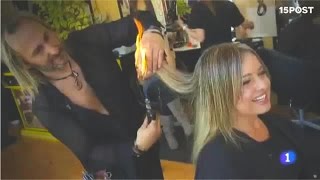 ¡Increíble Este estilista usa espadas garras y hasta fuego para cortar el cabello  15 POST [upl. by Iey339]