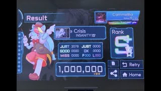 【TAKUMI³】Gravisphere Crisis INSANITY15 AJ 1000000pts理論値 手元 [upl. by Trstram]