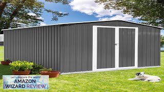 Evedy 10x12 FT Outdoor Storage ShedLarge Metal Shed with Sloping Roof Review [upl. by Lucius]