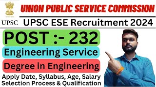 UPSC ESE Recruitment 2025  UPSC ESE Vacancy 2025  Engineering Service Pre Examination 2025 [upl. by Liebermann199]