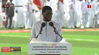 THIAROYE 44  Discours du Président Bassirou Diomaye Faye [upl. by Hsirk658]