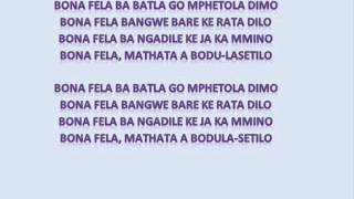 Tuks Senganga  Bona Fela Lyrics [upl. by Hibbert]