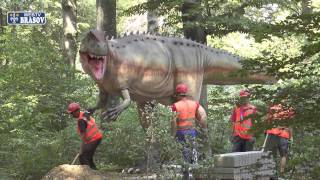 Primii dinozauri au ajuns in parcul tematic de linga Cetatea Rasnov [upl. by Akerdal]