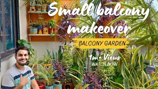 Small balcony makeover balcony makeover ideas 💡 balcony garden at home 🏠 low budget balcony diy [upl. by Norvun274]