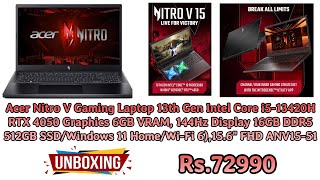 Acer Nitro V Gaming  Laptop 13th Gen i513420H  RTX 4050 6GB VRAM  144Hz  16GB DDR5  512GB SSD🔥 [upl. by Kokoruda]