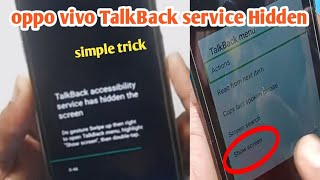 oppo vivo TalkBack service Hidden Screen  TalkBack problem solve without reset [upl. by Drazze]