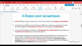 Cours neuro physiologie la transmission synaptique médecine neurologierésidanat synapses [upl. by Netsyrc]