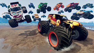 Monster Truck Mud Battle LIVE 20  BeamNG Drive  Griffs Garage [upl. by Ahsilrak515]