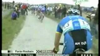 Vladimir Gusev Paris Roubaix 2006 highlights [upl. by Dnomder]