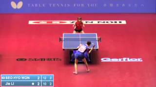 2014 World Table Tennis Championship Seo Hyo Won vs Li Jie [upl. by Yahsan]