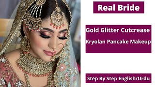 Real Pakistani BrideGold CutcreaseDifferent Way To Use Kryolan Pancake [upl. by Teragramyram]