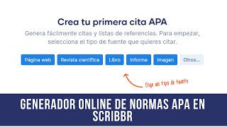 Generador Online de Normas APA en Scribbr [upl. by Damahom]