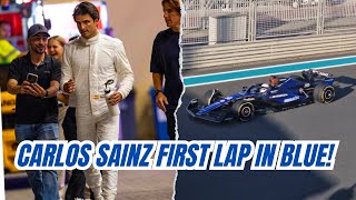 Carlos Sainz FIRST Official LAP with Williams F1 in Abu Dhabi postseason Test [upl. by Monah]