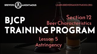 BJCP Training Section 12 Beer Characteristics Lesson 5  Astringency [upl. by Maletta]