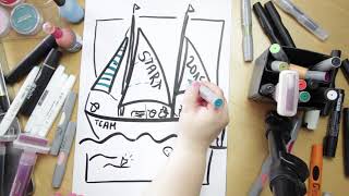 Flipchart gestalten  Agenda Pause Segelboot [upl. by Eceinal]