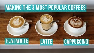 How to Make the 3 Most Popular Milk Coffees barista coffee [upl. by Annmaria]