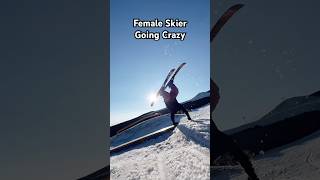 Female Skier Going Crazy shorts skiing [upl. by Hannahc]