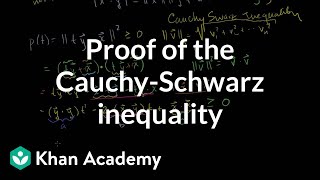 Proof of the CauchySchwarz inequality  Vectors and spaces  Linear Algebra  Khan Academy [upl. by Yerffoj]