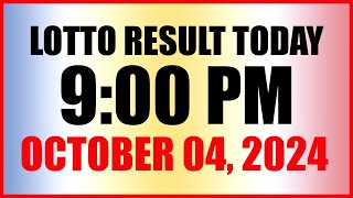 Lotto Result Today 9pm Draw October 4 2024 Swertres Ez2 Pcso [upl. by Magbie]