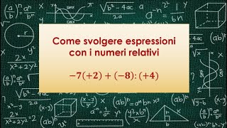 Come svolgere espressioni con i numeri relativi [upl. by Llehcor704]