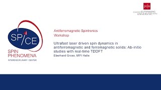 Talks  Antiferromagnetic Spintronics  Eberhard Gross  Ultrafast laser driven spin dynamics [upl. by Mechling850]