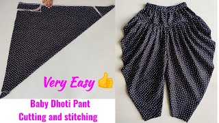 Very Easy Baby Dhoti Pant Cutting and stitching  Dhoti pant cutting and stitching [upl. by Tecla827]