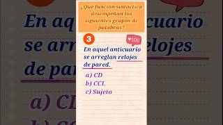 ✅ Test de SINTAXIS aposiciónvocativoCDsujeto agentepacienteCC lenguaespanola evau eso [upl. by Odnomyar]