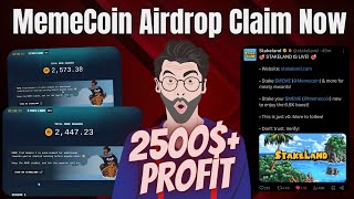 Memecoin Airdrop Claim  memeland airdrop claim now  250 Profit From Memecoin Airdrop 🔥 [upl. by Cyndie412]