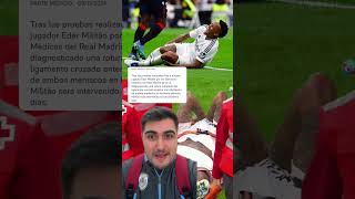 MILITAO LESIONADO de la RODILLA LCA futbol realmadrid militao [upl. by Elden695]