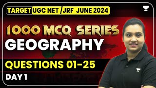 UGC NETJRF June 2024  Geography 1000 MCQs Series Geography Questions 1 25 UGC NET Kritika Pareek [upl. by Nnylharas]