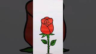 How to draw a Rose flower  Rose Drawing shorts [upl. by Nagirrek947]