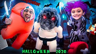 AMONG US for Halloween 2020 FV Family Trick or Treat Vlog [upl. by Oiramat705]