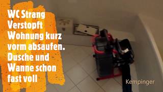 Rohrreinigung Kempinger 19 Notfall WC Strangverstopfung Wanne und Dusche schon fast voll Abwasser [upl. by Fabrin]