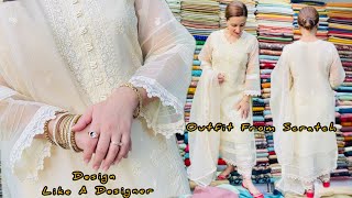 How to Design a Dress Like A Designer  Eid Dress Designing  Outfit From ScratchWedding Season [upl. by Sirdna]