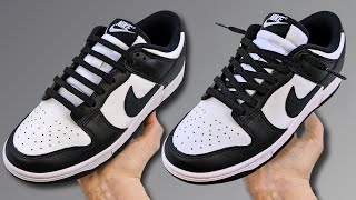 2 Ways To Lace NIKE DUNKS Without Tying SLIP ON [upl. by Montanez]