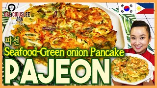 Easy Korean Recipe in Tagalog PAJEON Korean SeafoodGreen onion Pancake [upl. by Bree209]