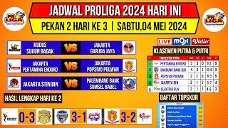 Jadwal Proliga 2024 Hari iniKlasemen Putra amp Putri Voli Proliga 2024 TerbaruPutaran 1Live Moji [upl. by Ardel]