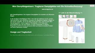 Mini Dampfbügeleisen Tragbarer Dampfglätter mit 20s Schnellaufheizung [upl. by Scotty]