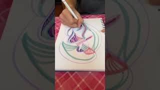 Satisfying Time Lapse Drawing ✍️ line flow art artist artwork draw drawing shorts doodle [upl. by Oidale]