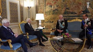 Carabinieri Mattarella riceve i generali Luzi e Luongo [upl. by Aical]