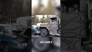 Military Truck vs Car Snowy Forest Disaster viral trending shorts [upl. by Tirrej968]