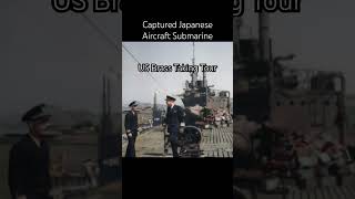 1945  US Navy Brass Surveys Captured WW2 Aircraft Submarine ww2 submarine usnavy navalhistory [upl. by Dorice420]