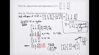 Example of 3x3 Eigenvalues and Eigenvectors [upl. by Noach764]