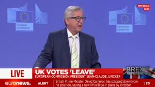 European Commission President JeanClaude Juncker press conference after Brexit vote [upl. by Hcib]