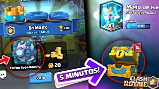 ¡¡ME TOCA UN COFRE LEGENDARIO GRATIS y UNA LEGENDARIA en un COFRE DE ORO en 5 MINUTOS Clash Royale [upl. by Terrance]