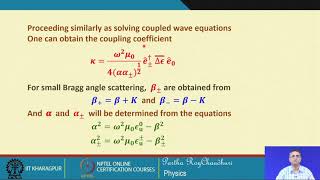 Lecture 53 Acoustooptic Effect Contd [upl. by Paschasia]