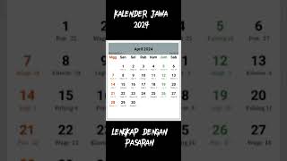 Kalender Jawa 2024 Lengkap Dengan Pasaran [upl. by Sinnaoi803]