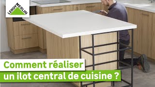 Comment installer un ilot central de cuisine  Tuto intermédiaire  Leroy Merlin [upl. by Crean536]