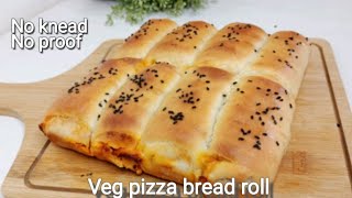 No knead No proof Veg pizza roll in 10 minutes recipe  easy dinner recipe [upl. by Nevaj]